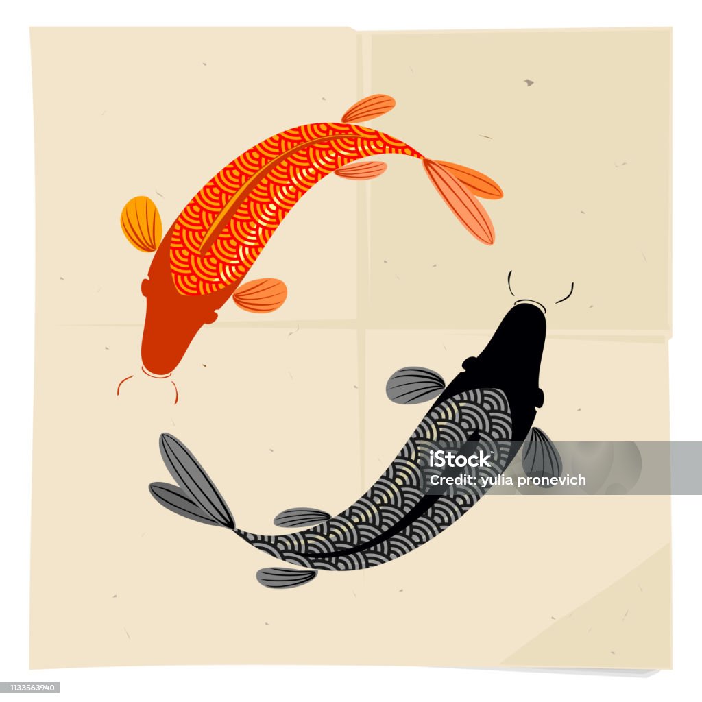 Pattern Red Fish Carp Red Fish Goldfish Traditional Eastern Seamless Pattern Waves ...