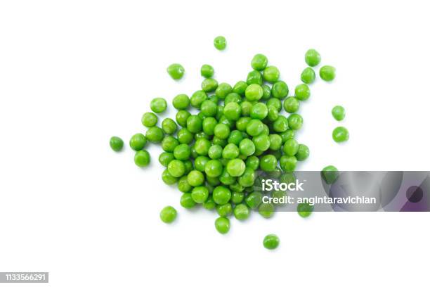 Green Peas On White Background Stock Photo - Download Image Now - Green Pea, White Background, Cut Out