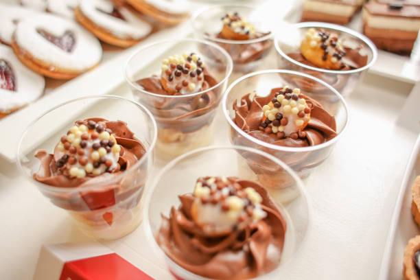istock Chocolate cream dessert in a cup, selective focus 1133566618