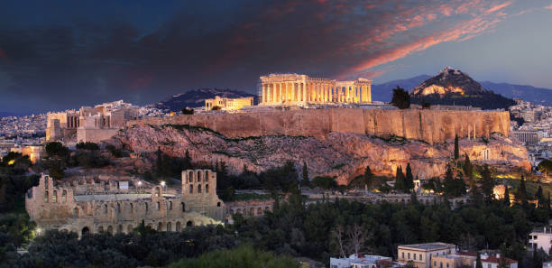istock Acropolis - Parthenon of Athens at dusk time, Greece 1133567898