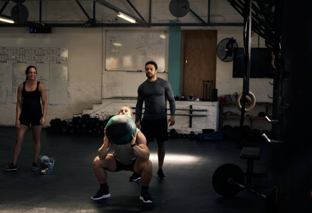 istock Working out with the medicine ball 1133567985