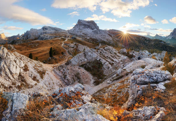 istock Mountain valley during sunrise. Natural summer landscape 1133568160