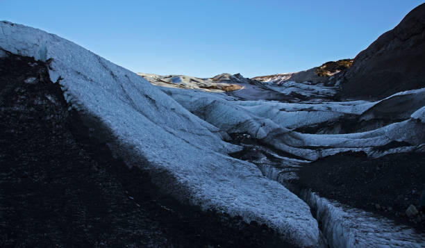 istock Huge white glacier in the background mountains 1133568847