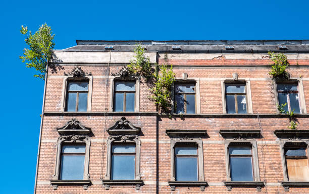 dilapidated apartment building in East Germany