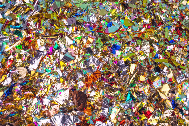 istock Colorful celebration background with confetti. Flat lay. 1133570666