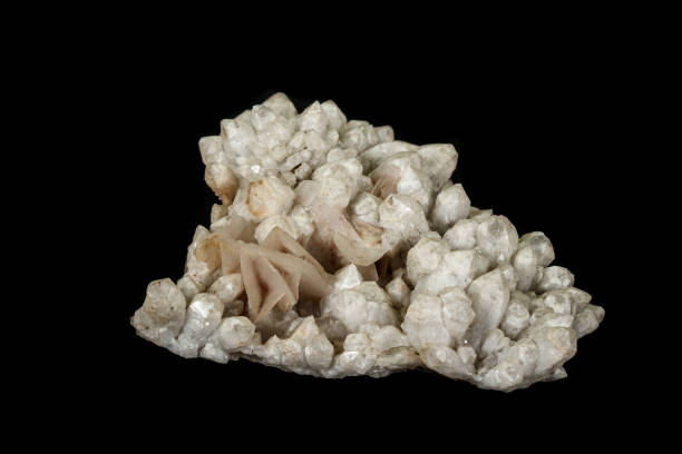 istock Macro mineral stone quartz calcite on a black background 1133570898