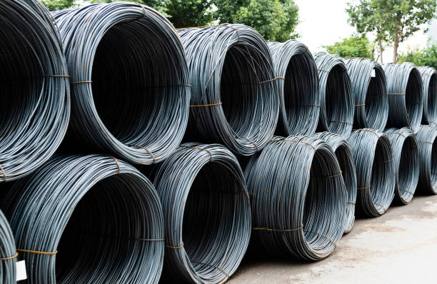istock Many steel wire rolls on construction site 1133571980
