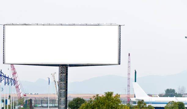 Large billboard in airport departure area