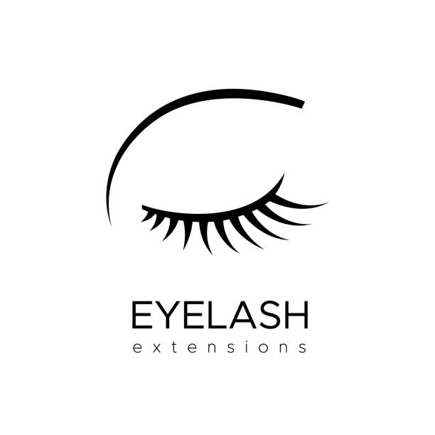 eyelash erweiterungen salon-emblem - wimper stock-grafiken, -clipart, -cartoons und -symbole