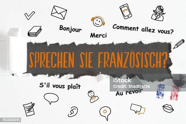 A Piece Of Paper And Question Speak French Stock Photo - Download Image Now - Alphabet, Classroom, Computer Software
