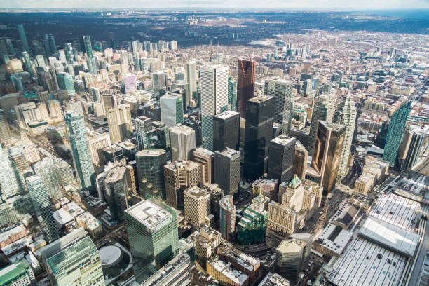 Aerial View over Toronto stock photo