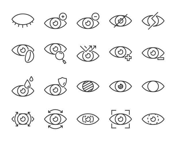 ilustrações de stock, clip art, desenhos animados e ícones de set of eye icons, such as eyedropper, sensitive, blind, eyeball, eyeproblem, lens - lens contact lens glasses transparent