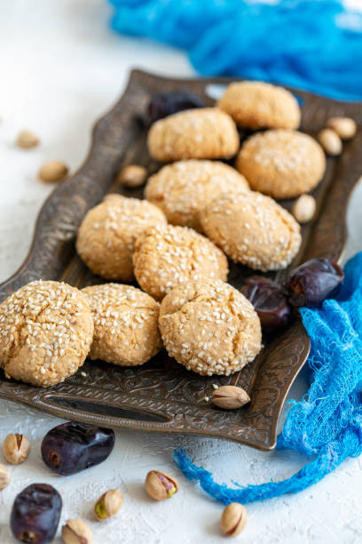 istock Homemade Moroccan sesame cookies. 1133586740
