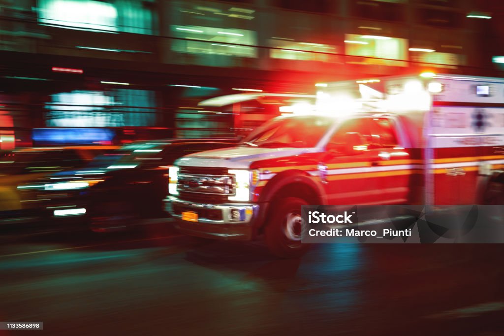 Motion blur ambulance United States Ambulance Stock Photo