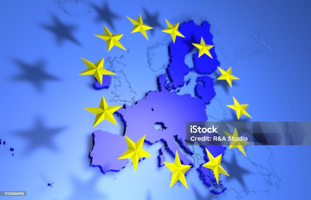 Carte de l'Union européenne sans Royaume-Uni - Photo de Europe libre de droits