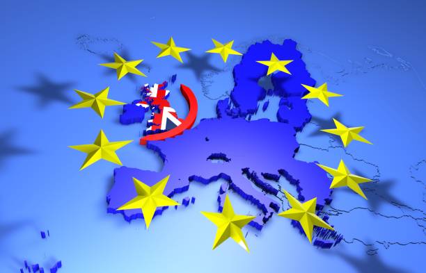 istock European Union Map BREXIT. A wall between UK and Europe 1133587003