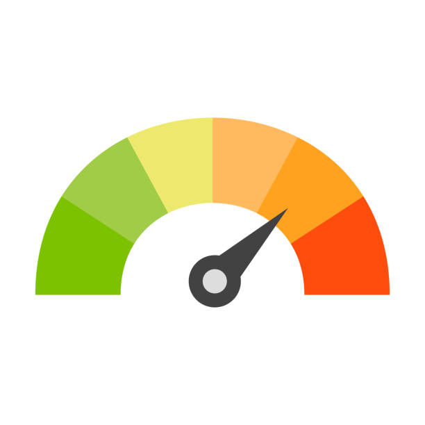 Credit score speedometer icon Credit score speedometer icon. Vector eps10 illustration pressure meter stock illustrations