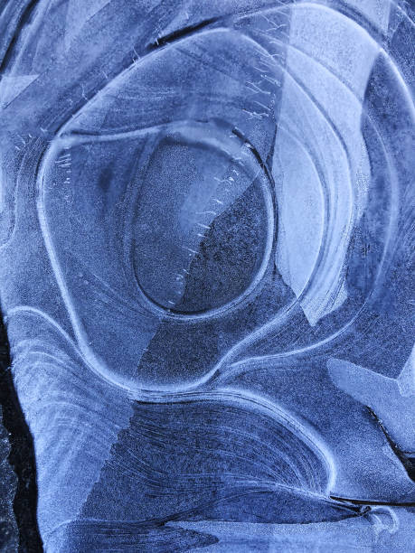 Shows an iced puddle