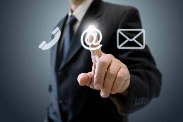 Contact us email phone communication support businessman