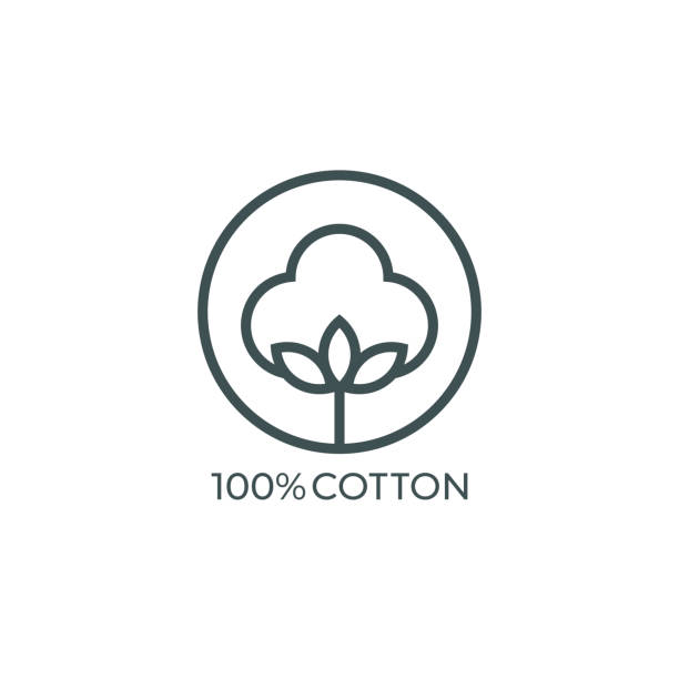 100% 목화 아이콘입니다. 벡터 일러스트 - cotton stock illustrations