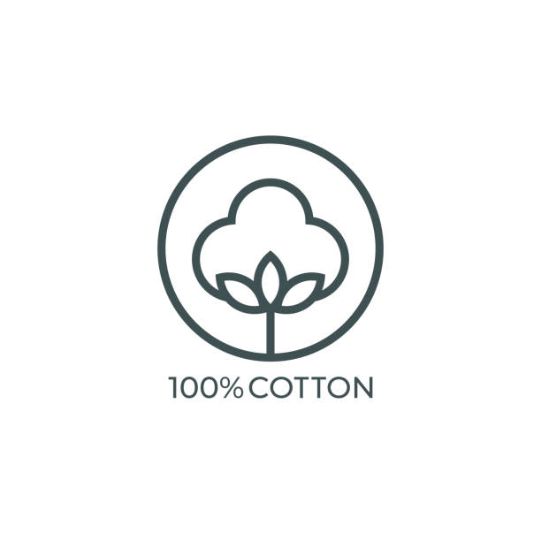 100% ikona bawełny. ilustracja wektorowa - bawełna stock illustrations