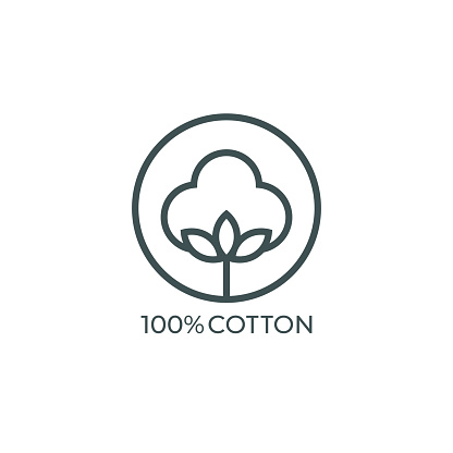 100% cotton icon. Vector illustration