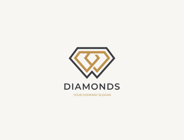 koncepcja logotypu diamentowego - diamond gem sapphire ruby stock illustrations