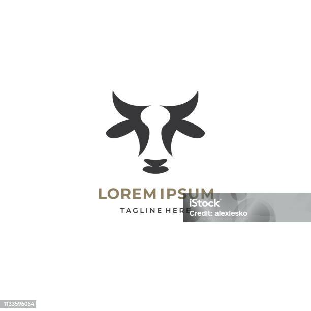 Abstract Cow Or Bull Logo Design Creative Steak Meat Or Milk Icon Symbol Stock Illustration - Download Image Now