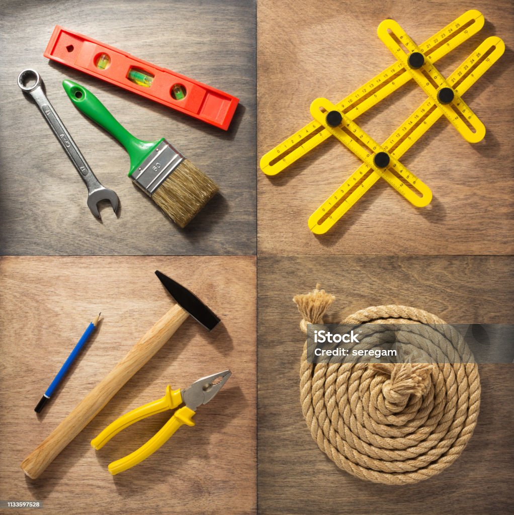 Small Tools Instruments Set Of Tools And Instruments Stock Photo - Download Image Now - Art And ...