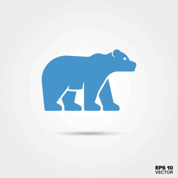 polar bear icon. gefährdete arten symbol. - eisbär stock-grafiken, -clipart, -cartoons und -symbole