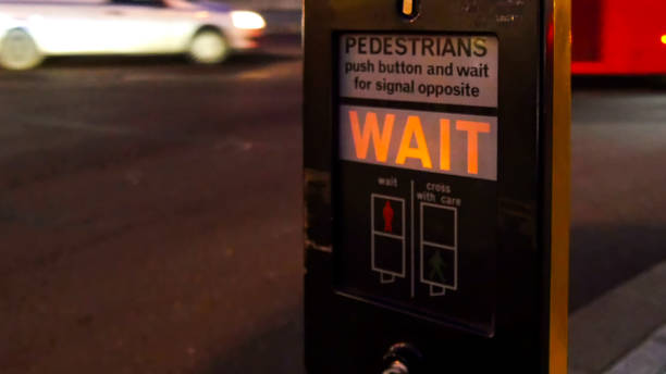 istock Pedestrian signboard on the sidewalk in London 1133601630
