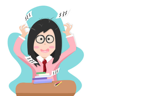 Back To School Girl Nervous With Examination Test People Student Cartoon  Character Vector Illustration Stock Illustration - Download Image Now -  iStock