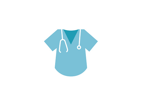 Doctor shirt and stethoscope for heart rate examination for Logo design