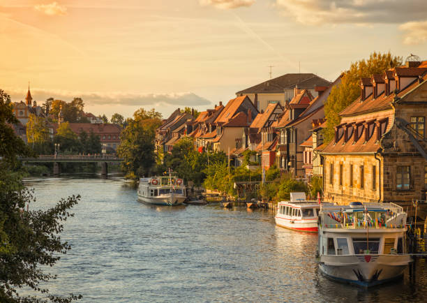 Little Venice quarter on the shore of Regnitz river at Bamberg Klein-Venedig (Little Venice), historic quarter on the shore of Regnitz river at Bamberg, Bavaria, Germany klein venedig photos stock pictures, royalty-free photos & images