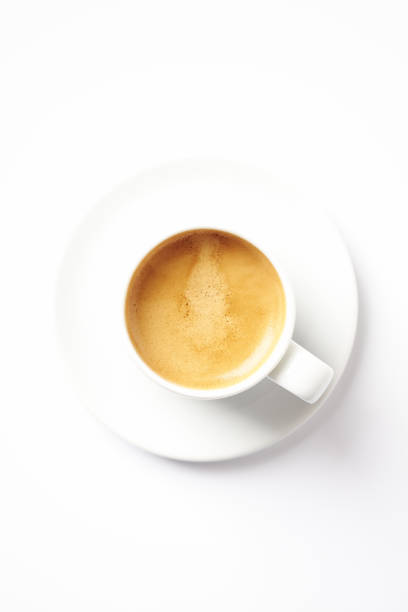 istock Cup of coffee isolated on white background. Directly above. Copy space. 1133606884