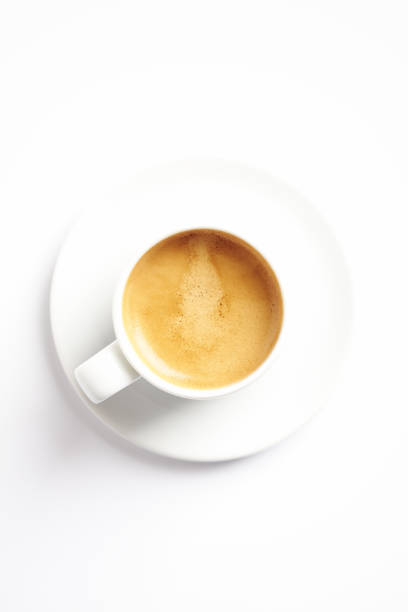 istock Cup of coffee isolated on white background. Directly above. Copy space. 1133606996