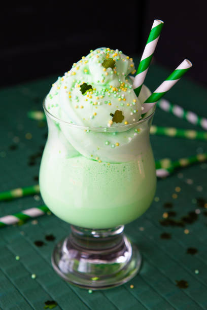 Green beverage for St Patricks Day stock photo