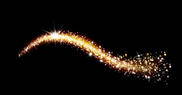 golden swirl of sparkles and glitter on black background. golden swirl of sparkles and glitter on black background musical note photos stock pictures, royalty-free photos & images