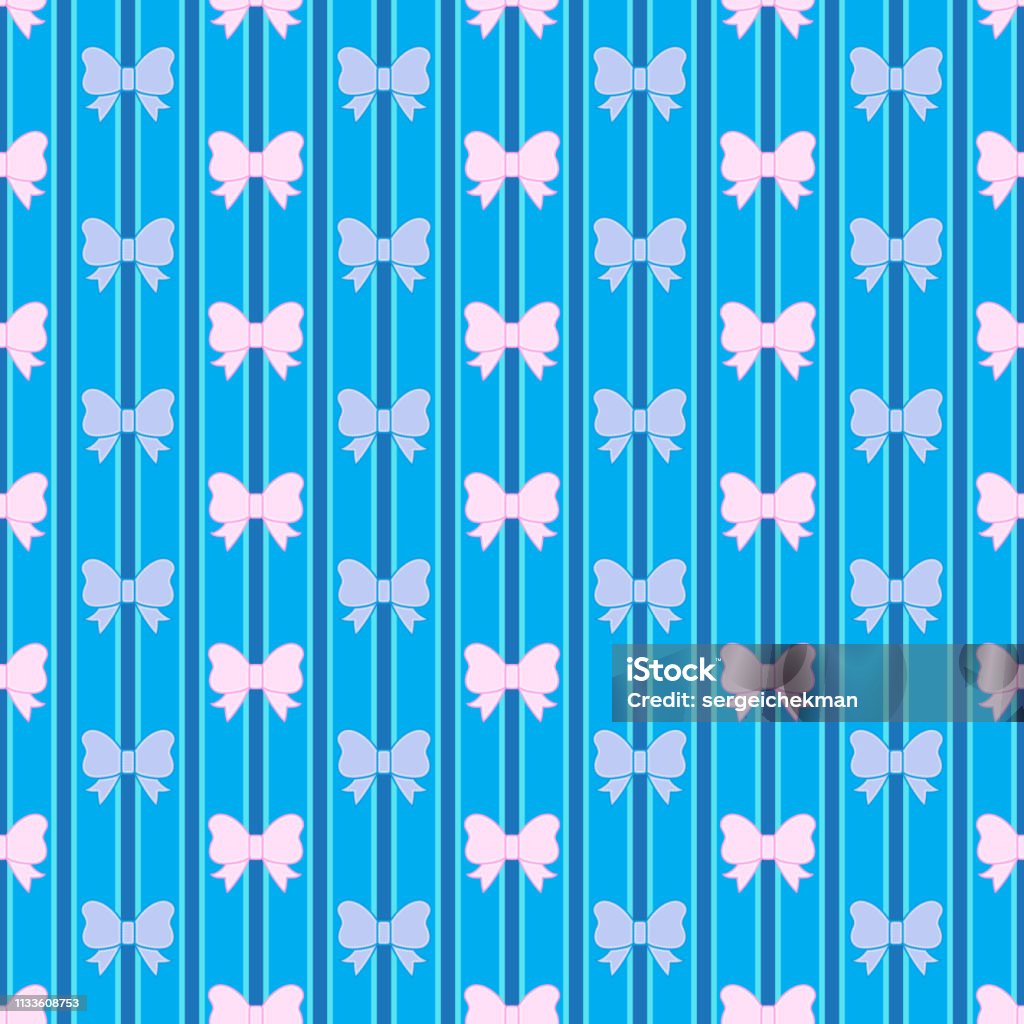 Bows Background Rectangle Seamless Background With Bows Vector Illustration Stock Illustration ...