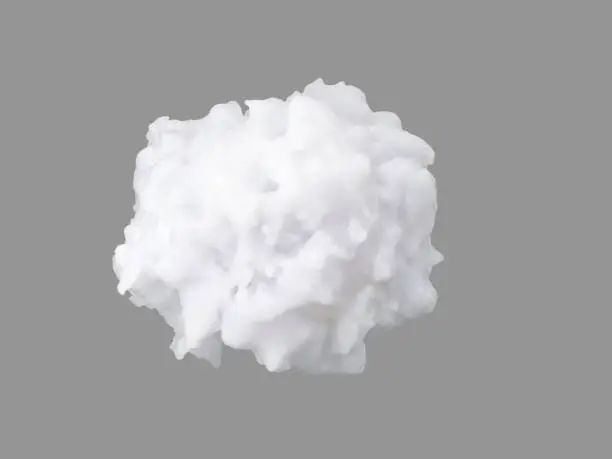 ball of soap foam isolated on grey background