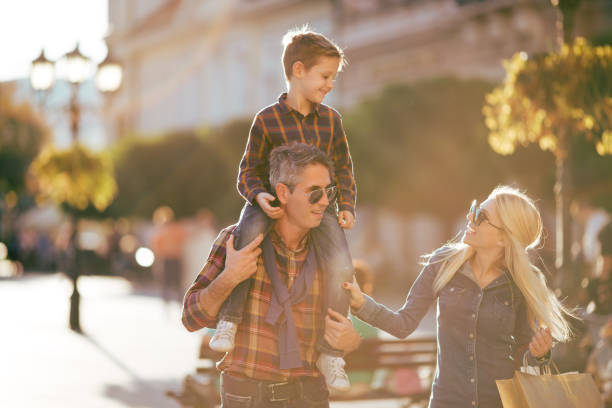 istock Happy family enjoying shopping 1133612587