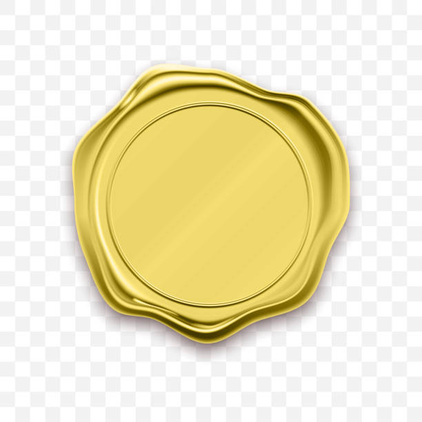 istock Golden seal, gold wax stamp isolated on transparent background. Vector quality guarantee certificate gold label 1133612755