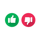 istock Do and Dont thumb up and down vector icons. Vector red bad and green good, Like and unlike symbols for negative and positive check 1133613303