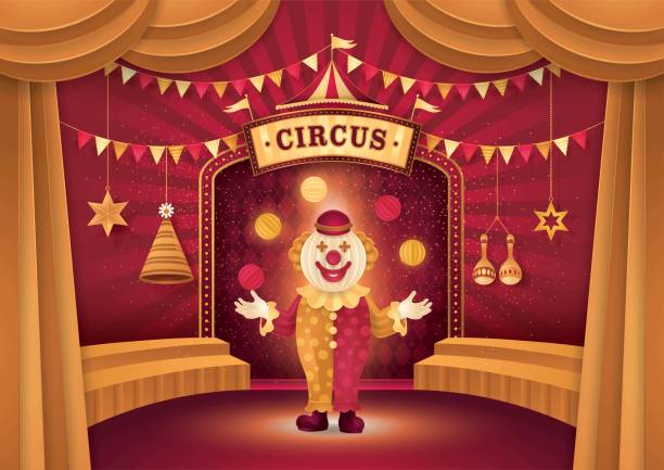 istock Amazing Circus show, Funny Clown Show, Man Juggling Balls 1133616686