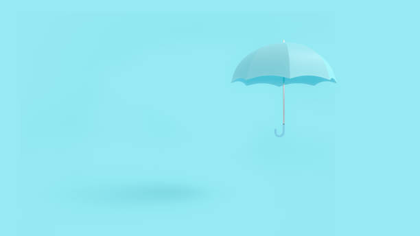 paraguas azul flotante - rainbow umbrella descriptive color multi colored fotografías e imágenes de stock