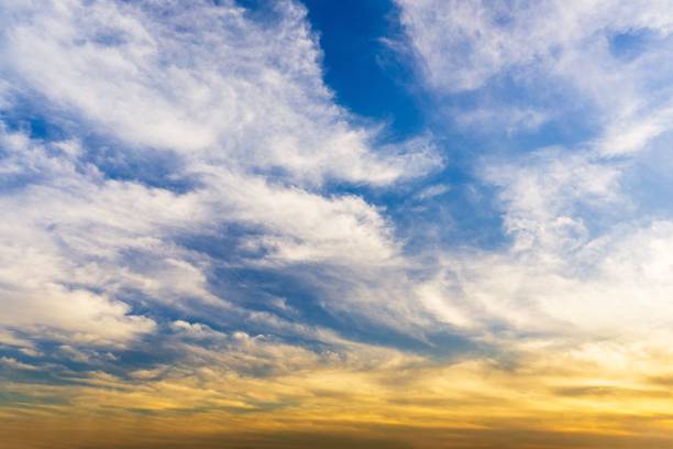 istock Cloudy blue sky and sun light nature background 1133617928