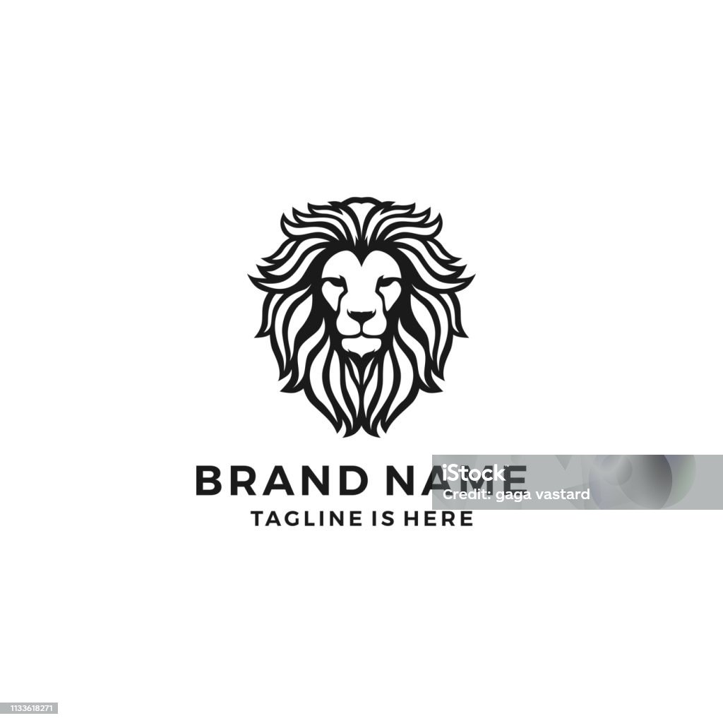 lion head template vector icon Leo stock vector