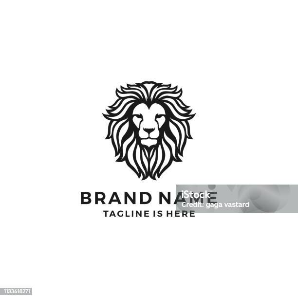 Lion Head Template Vector Icon Stock Illustration - Download Image Now - Leo, In Silhouette, Logo