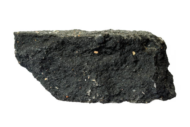 Piece of asphalt is isolated on a white background.