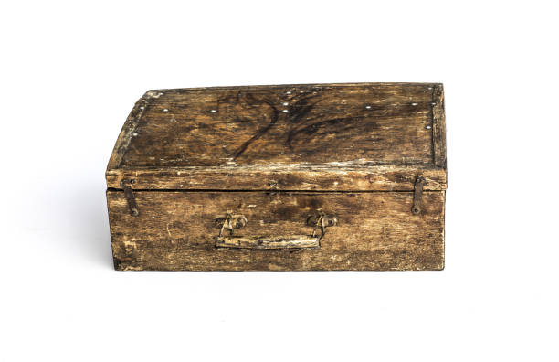 istock ancient wooden suitcase on a white background 1133619721